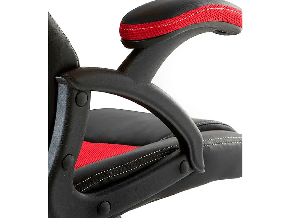 Silla gaming de 110-120x64x52 cm de piel sintética y altura regulabelen color rojo X-One