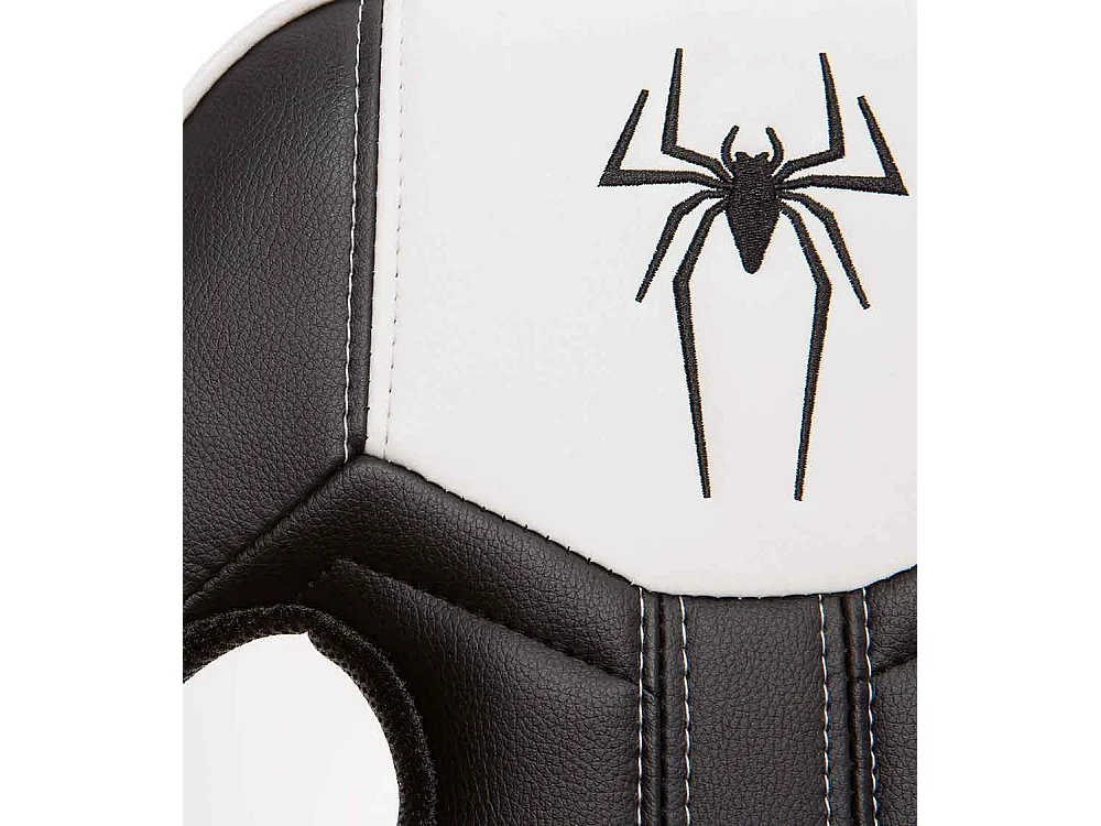 Silla gaming Spider, Silla de escritorio, sillón giratorio elevable de piel sintética con reposabrazos en color blanco