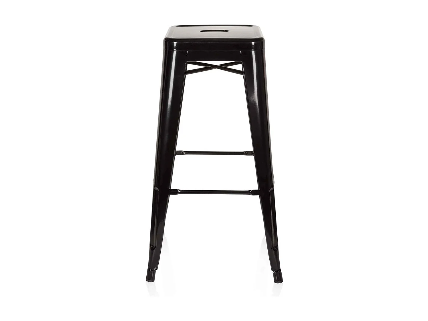 Pack de 4 taburetes de 76x45x45 cm de acero de estilo industrial en color negro Tolix