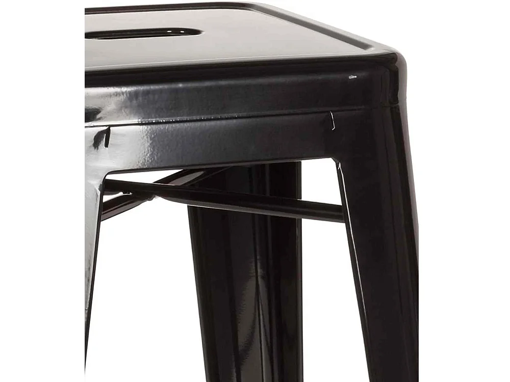 Pack de 4 taburetes de 76x45x45 cm de acero de estilo industrial en color negro Tolix