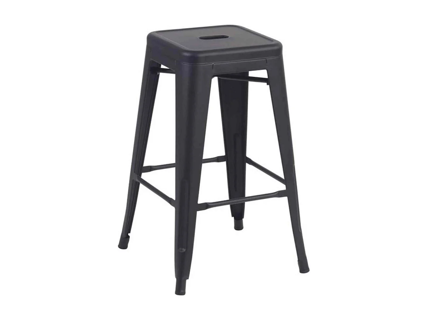 Pack de 4 taburetes de 76x45x45 cm de acero de estilo industrial en color negro Tolix