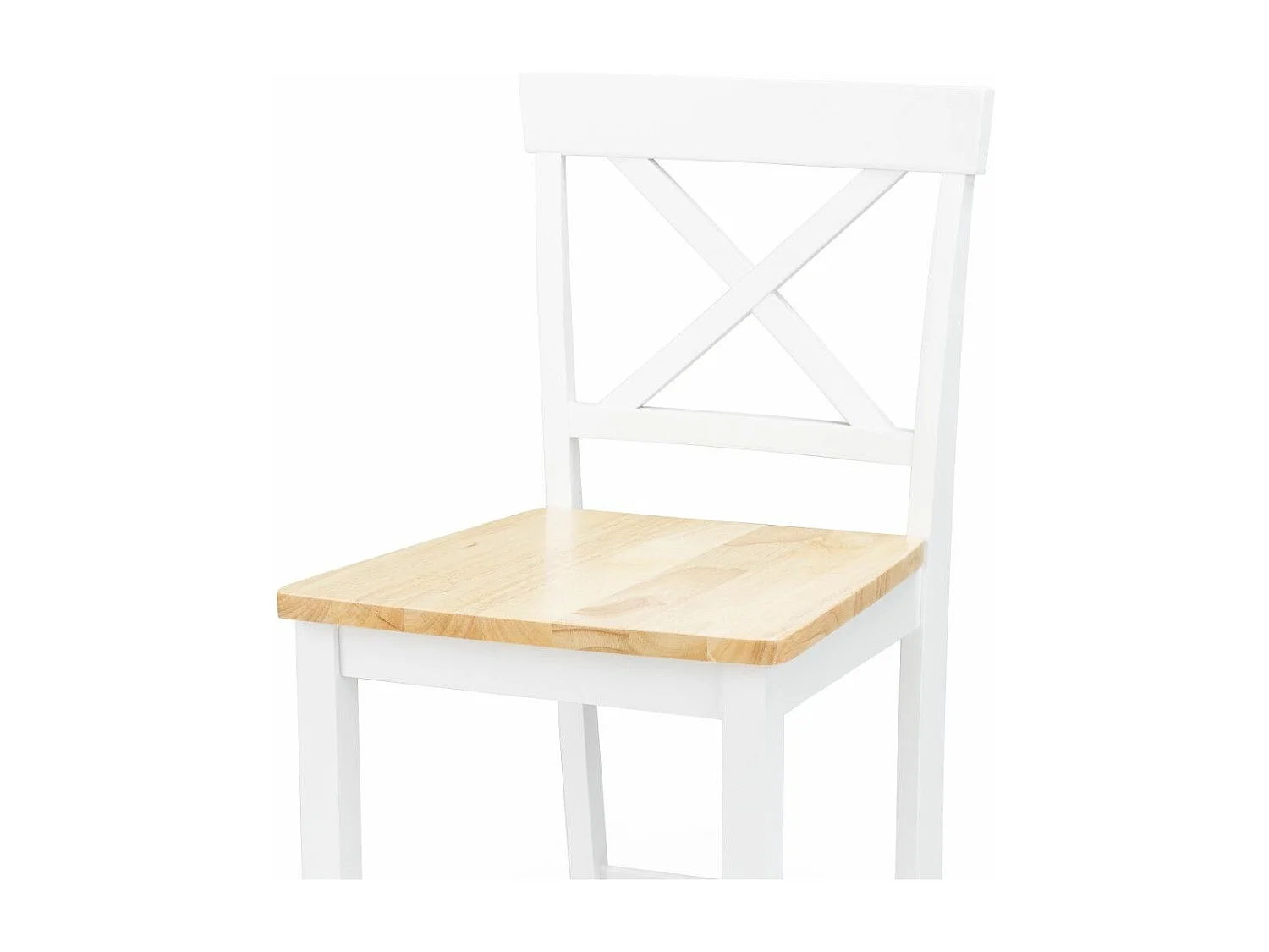 Pack de 2 taburetes de 95x42x49 cm de diseño rústico moderno en color blanco Justin