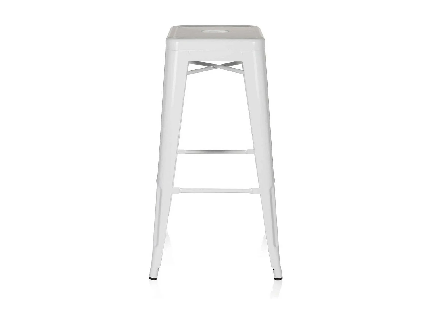 Pack de 4 taburetes de 76x45x45 cm de acero de estilo industrial en color blanco Tolix