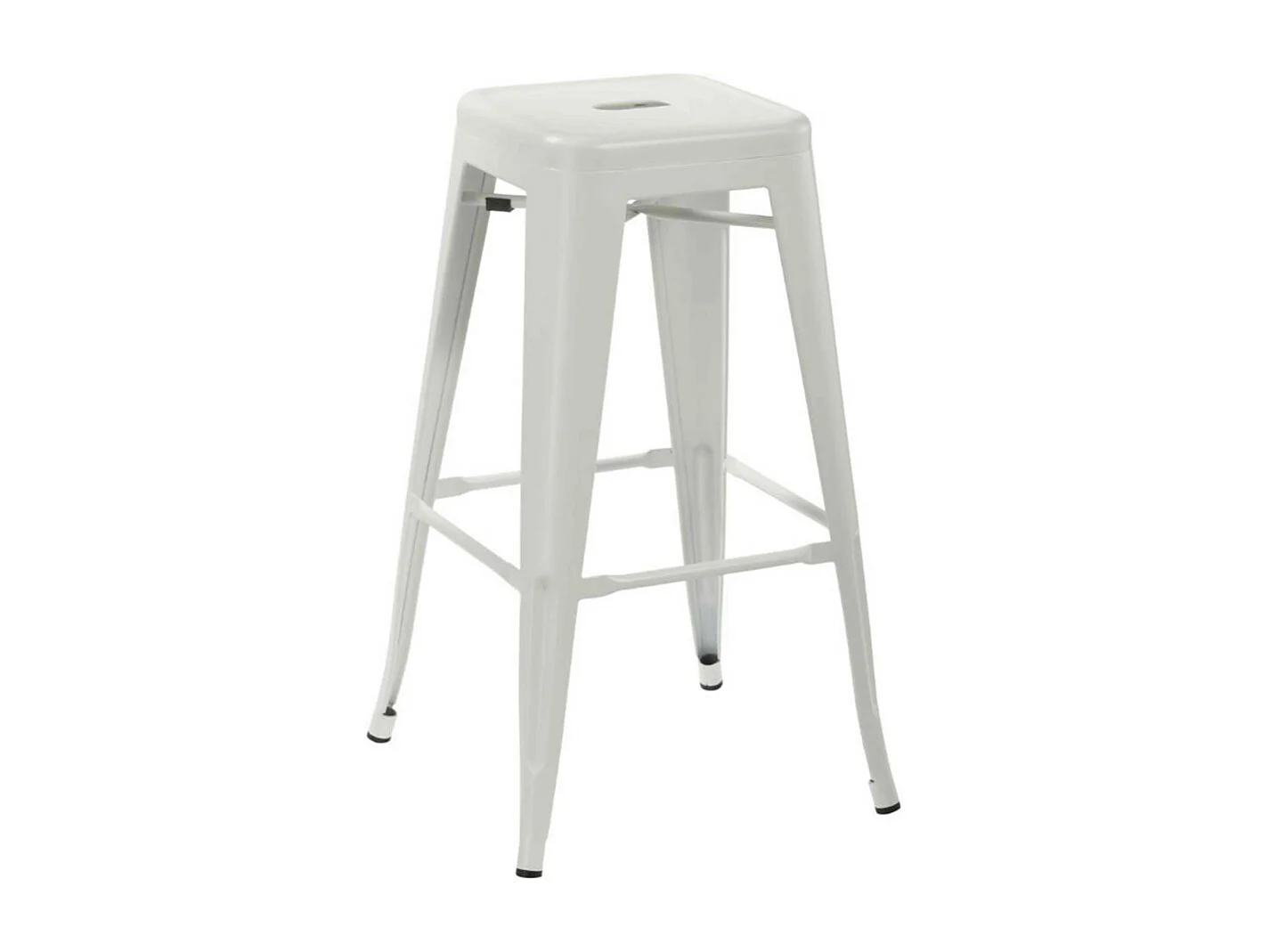 Pack de 4 taburetes de 76x45x45 cm de acero de estilo industrial en color blanco Tolix