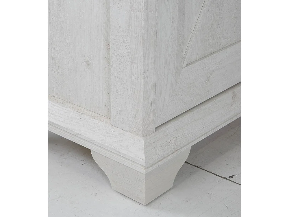 Banco asiento de 62x99x46 cm de madera con almacenaje y cajón en color blanco Karen