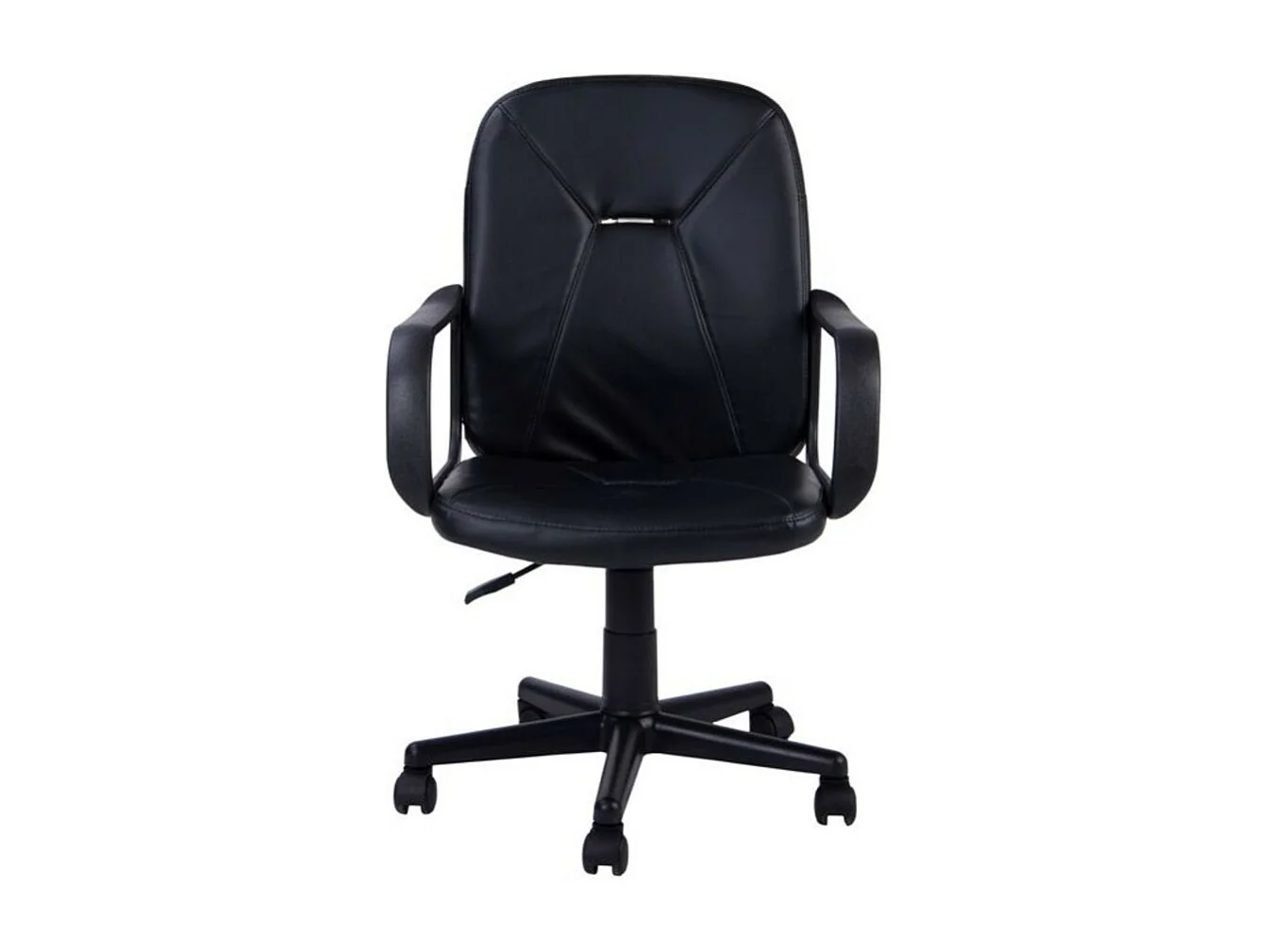 Silla de escritorio de 91-103x57x57 cm de polipiel en color negro con reposabrazos Genet