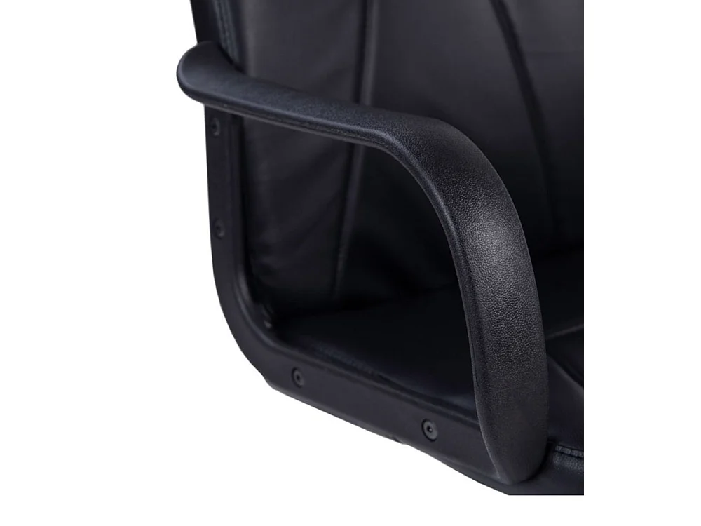 Silla de escritorio de 91-103x57x57 cm de polipiel en color negro con reposabrazos Genet