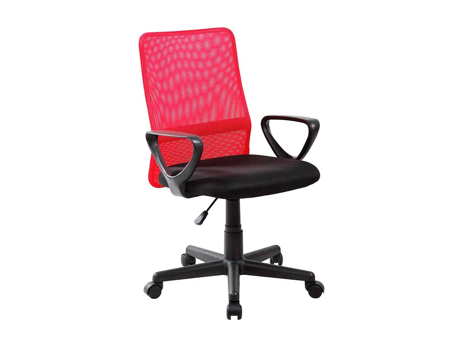 Silla de escritorio de 85-95x61x56 giratoria y elevable con ruedas en color rojo Maya