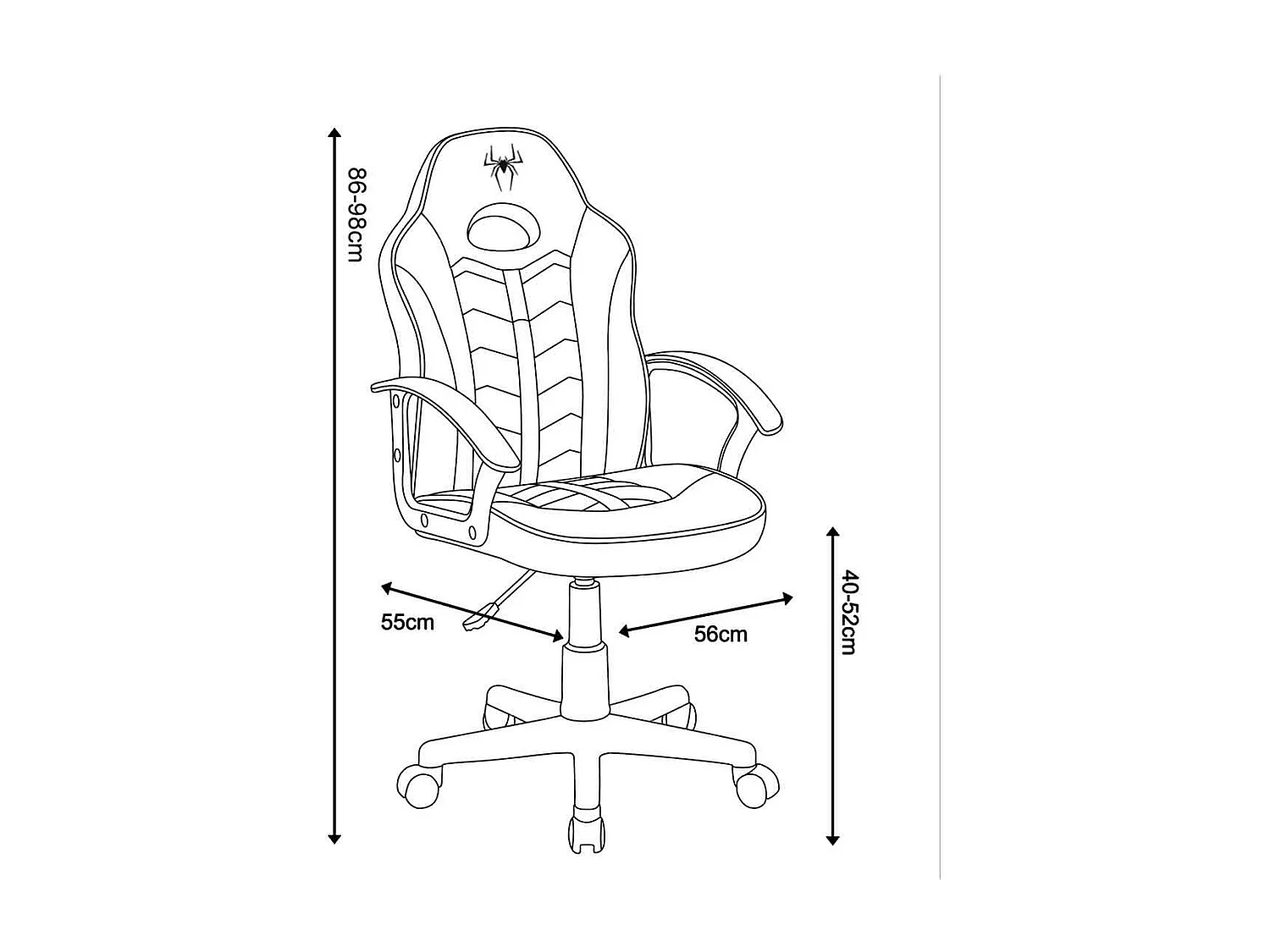 Silla Gaming juvenil  WIN Silla de escritorio infantil de piel sintética en color rojo