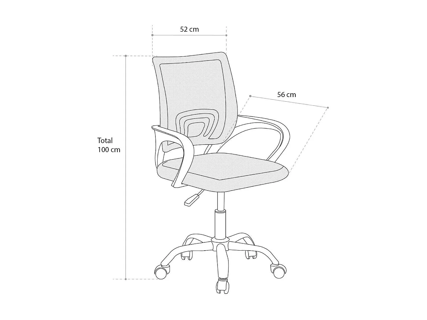 Silla de escritorio de 100x52x56 cm infantil giratoria y elevable en color rosa Nala