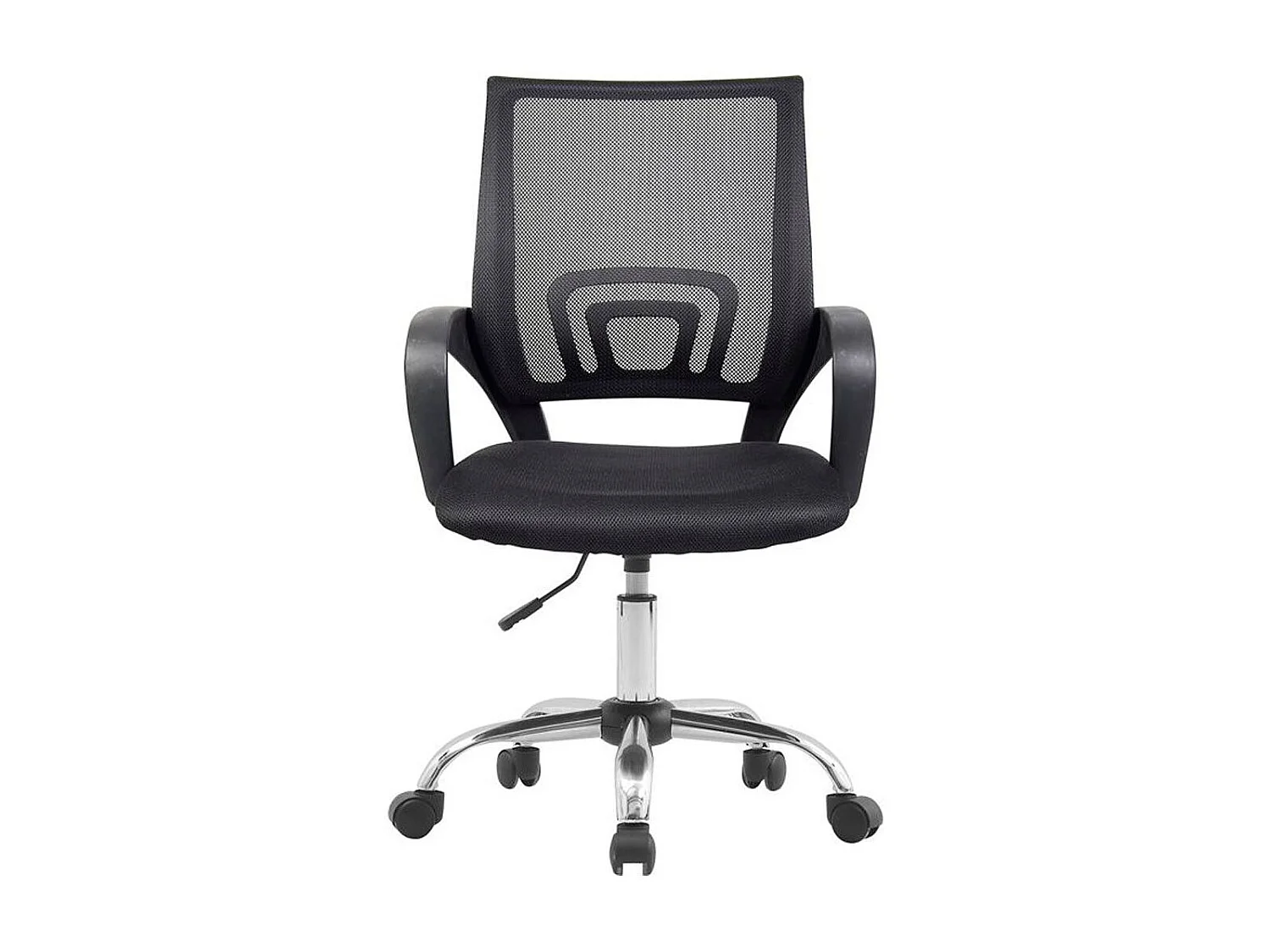 Silla de escritorio de 100x52x54 cm patas metálicas giratoria y elevable en color negro Nala