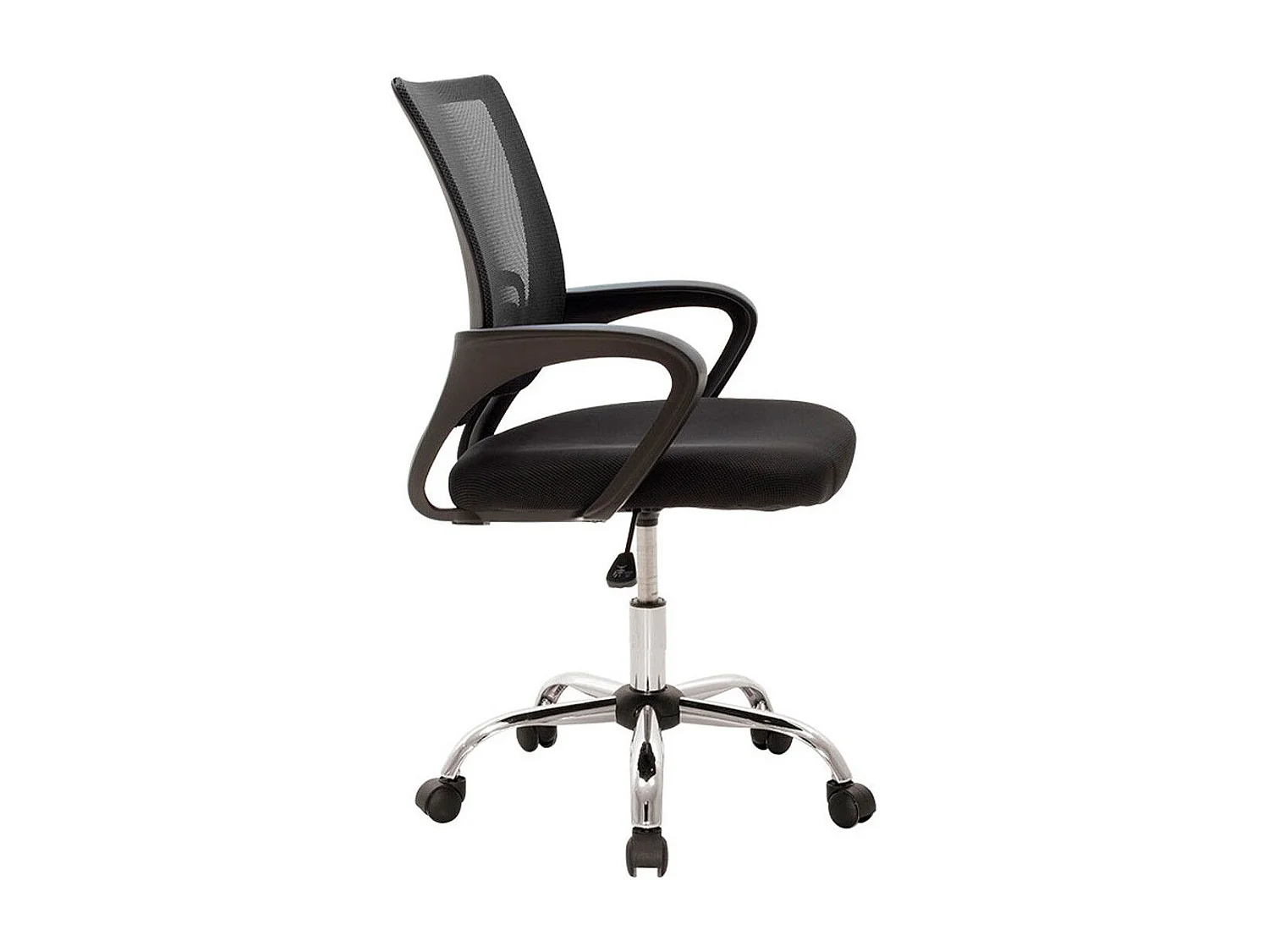 Silla de escritorio de 100x52x54 cm patas metálicas giratoria y elevable en color negro Nala