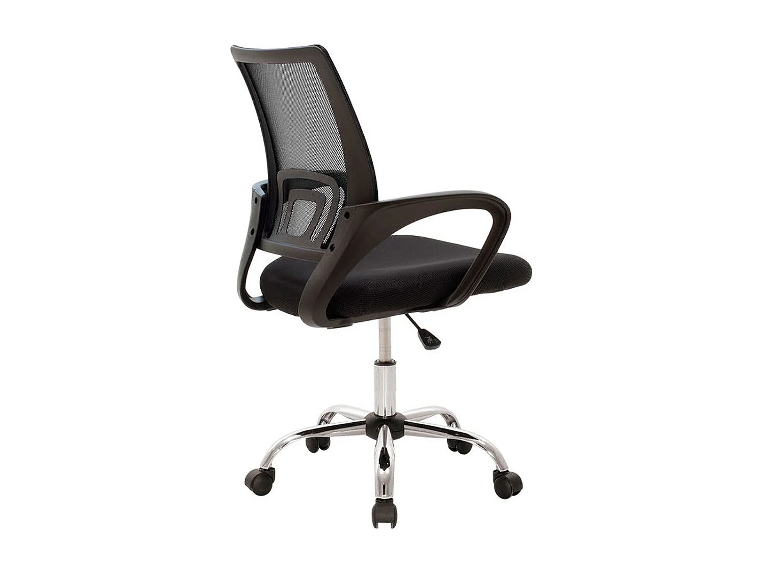 Silla de escritorio de 100x52x54 cm patas metálicas giratoria y elevable en color negro Nala
