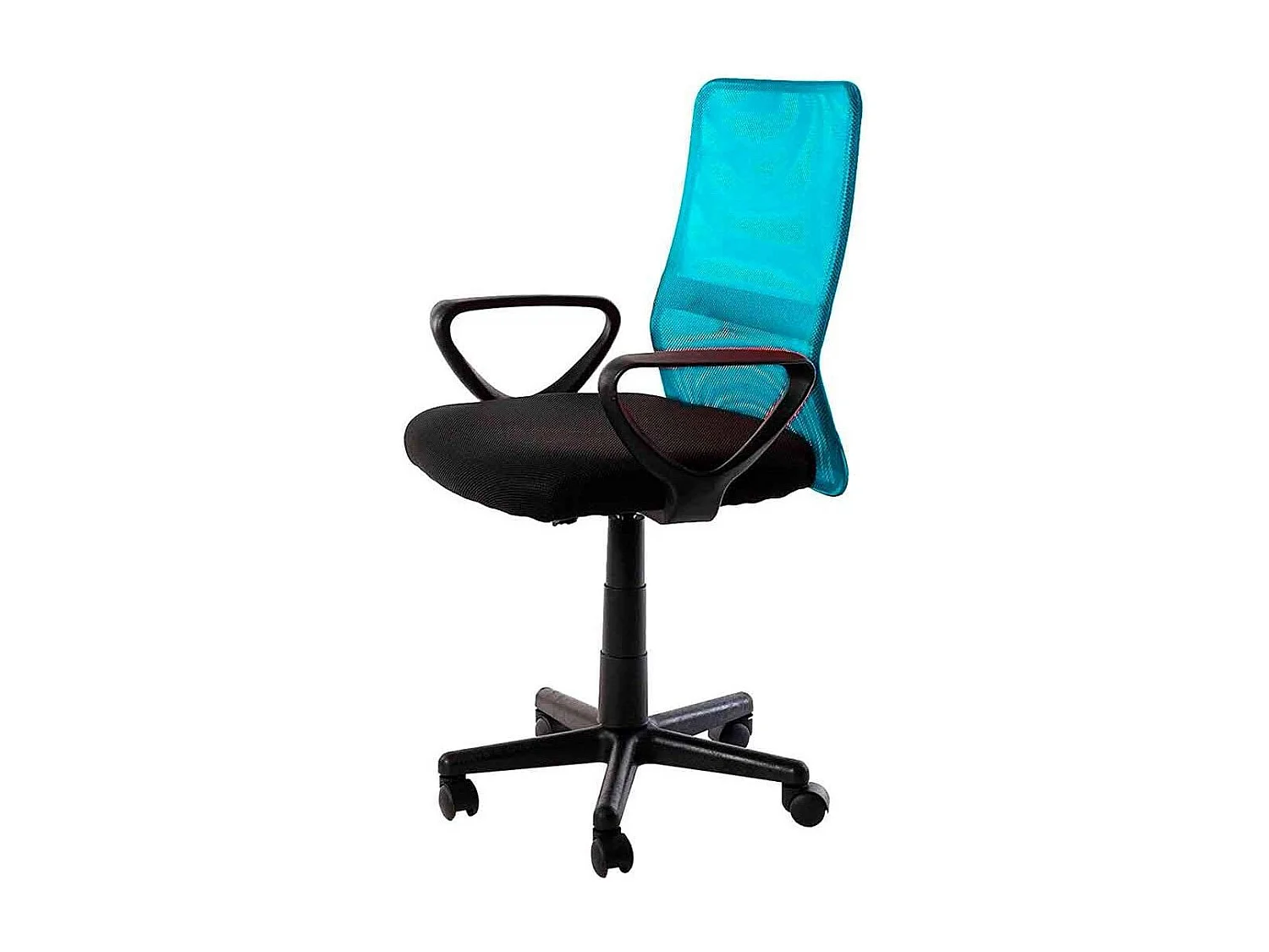 Silla de escritorio de 85-95x61x56 giratoria y elevable con ruedas en color turquesa Maya