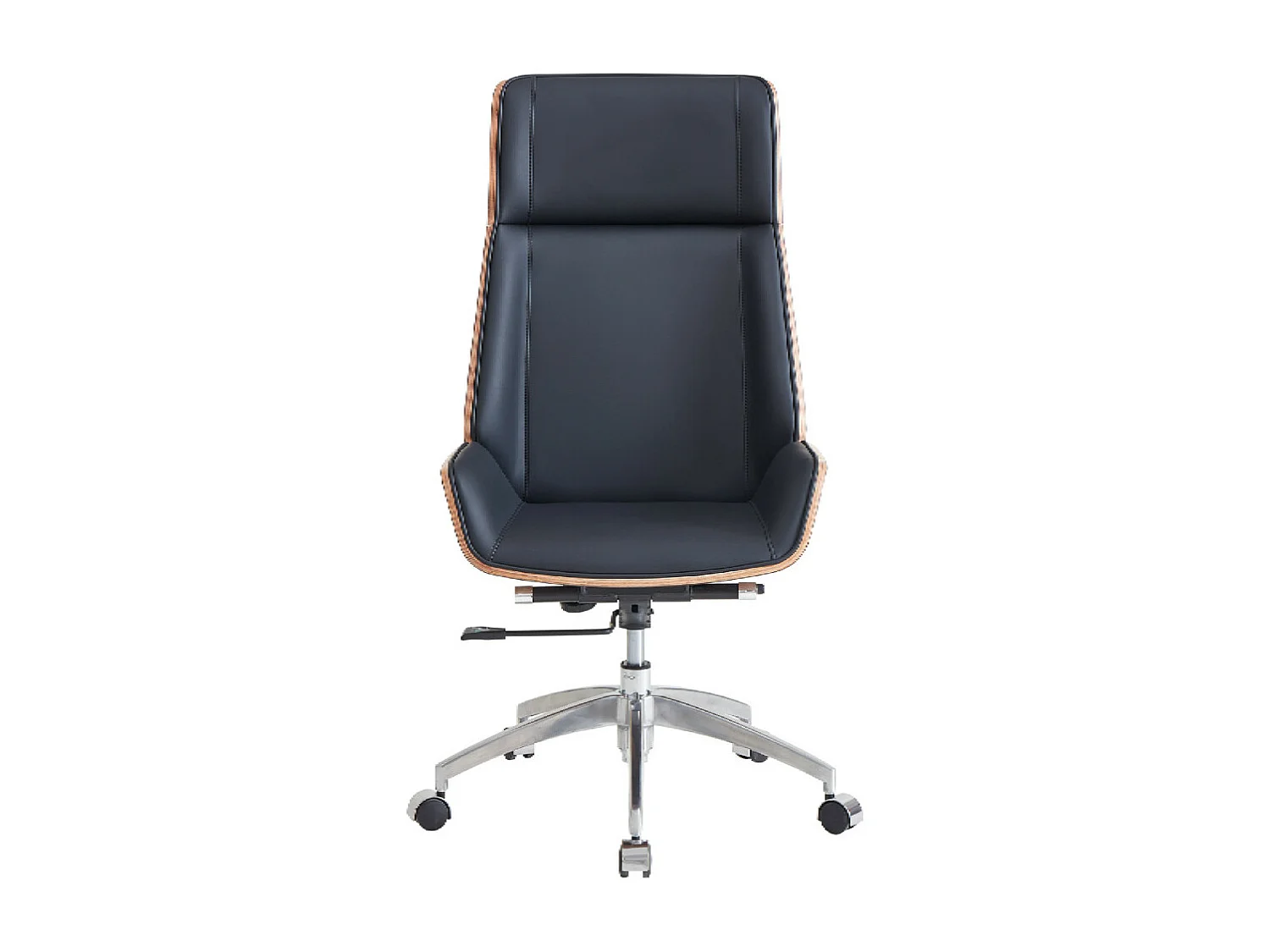 Silla de escritorio de 111-117x69x64 cm de madera y polipiel en color negro Imperio