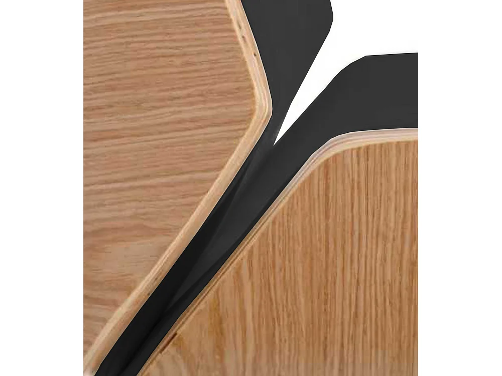 Silla de escritorio de 111-117x69x64 cm de madera y polipiel en color negro Imperio