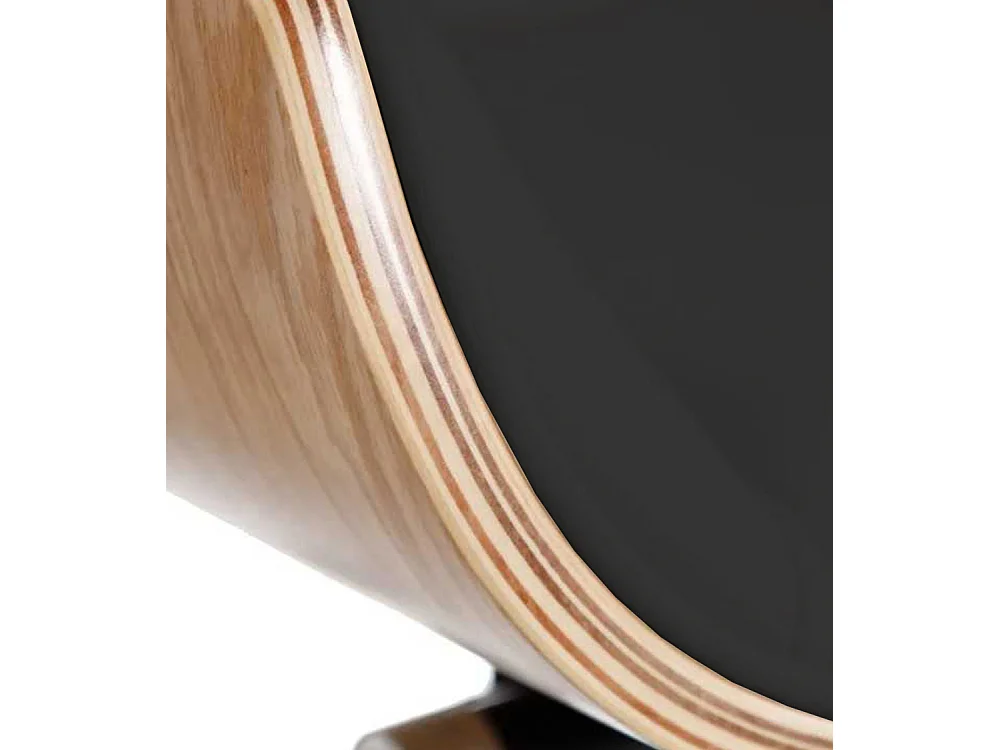 Silla de escritorio de 111-117x69x64 cm de madera y polipiel en color negro Imperio