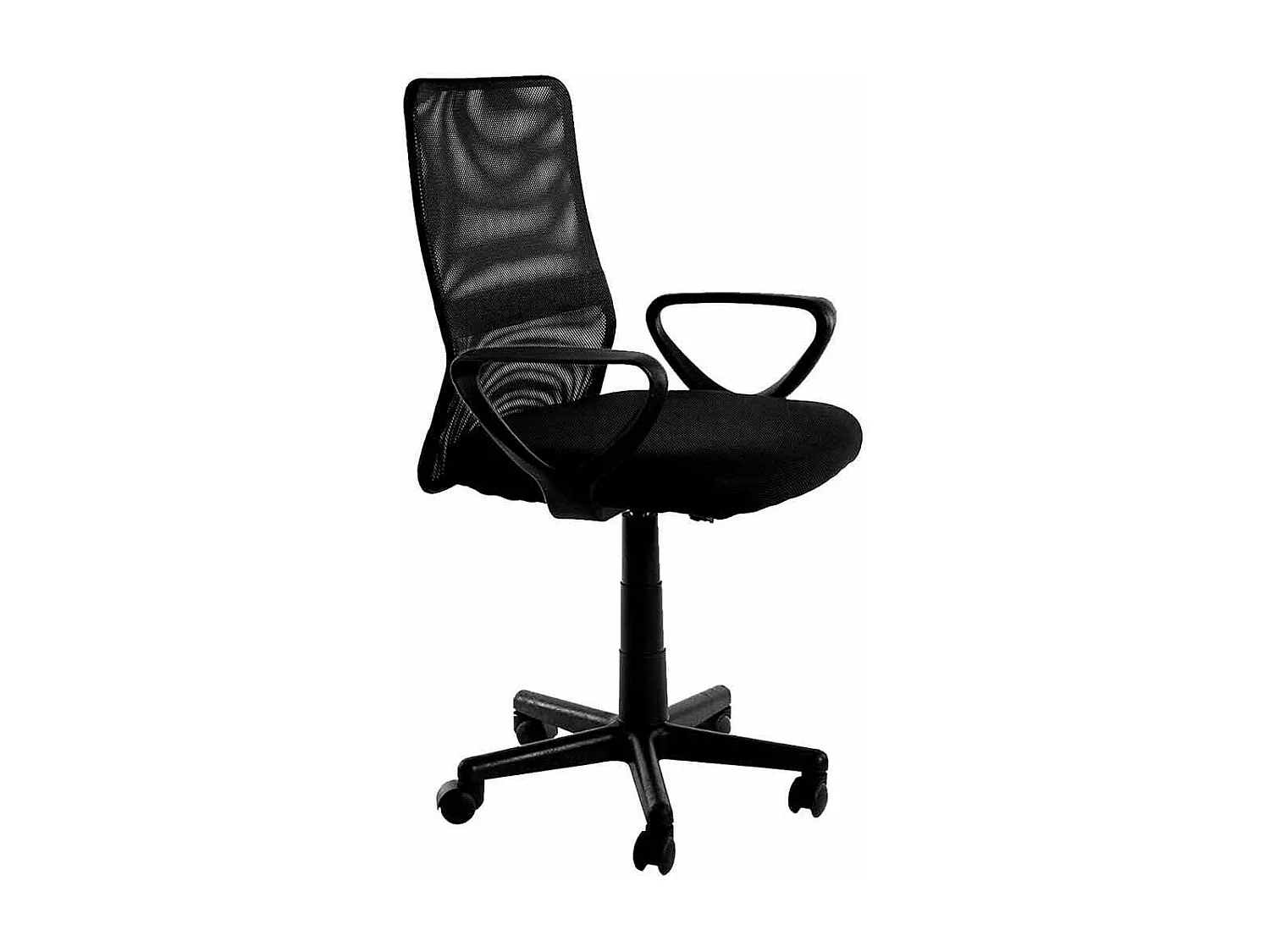 Silla de escritorio de 85-95x61x56 giratoria y elevable con ruedas en color negro Maya