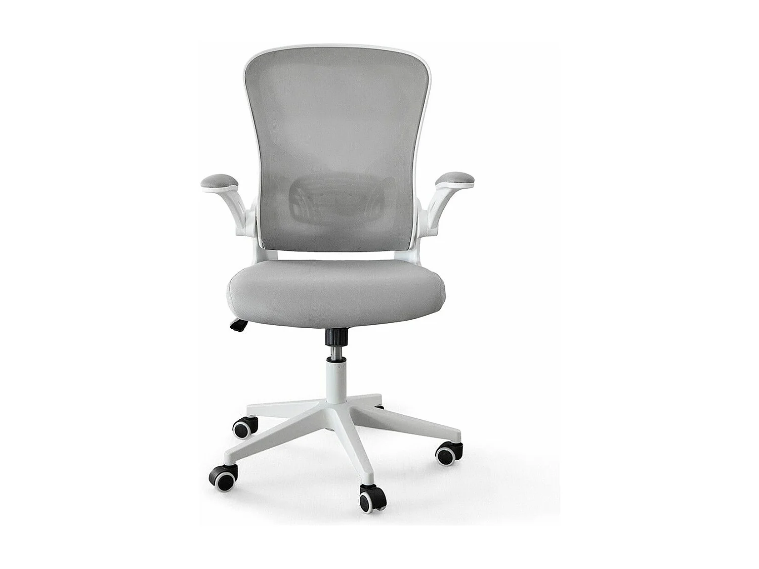 Silla de escritorio giratoria y elevable de 109x64x66 cm de tela en color gris Carly