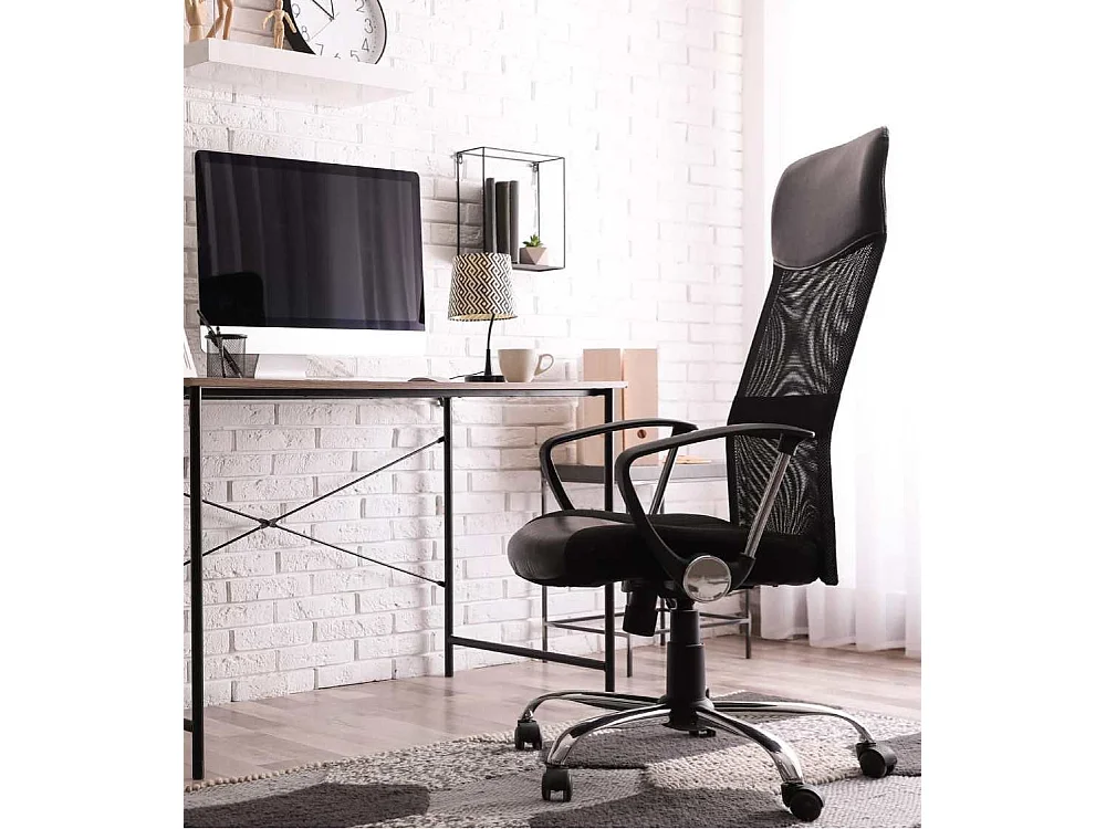 Silla de escritorio de 108-118x58x60 cm con asiento ergonómico en color negro Jasper