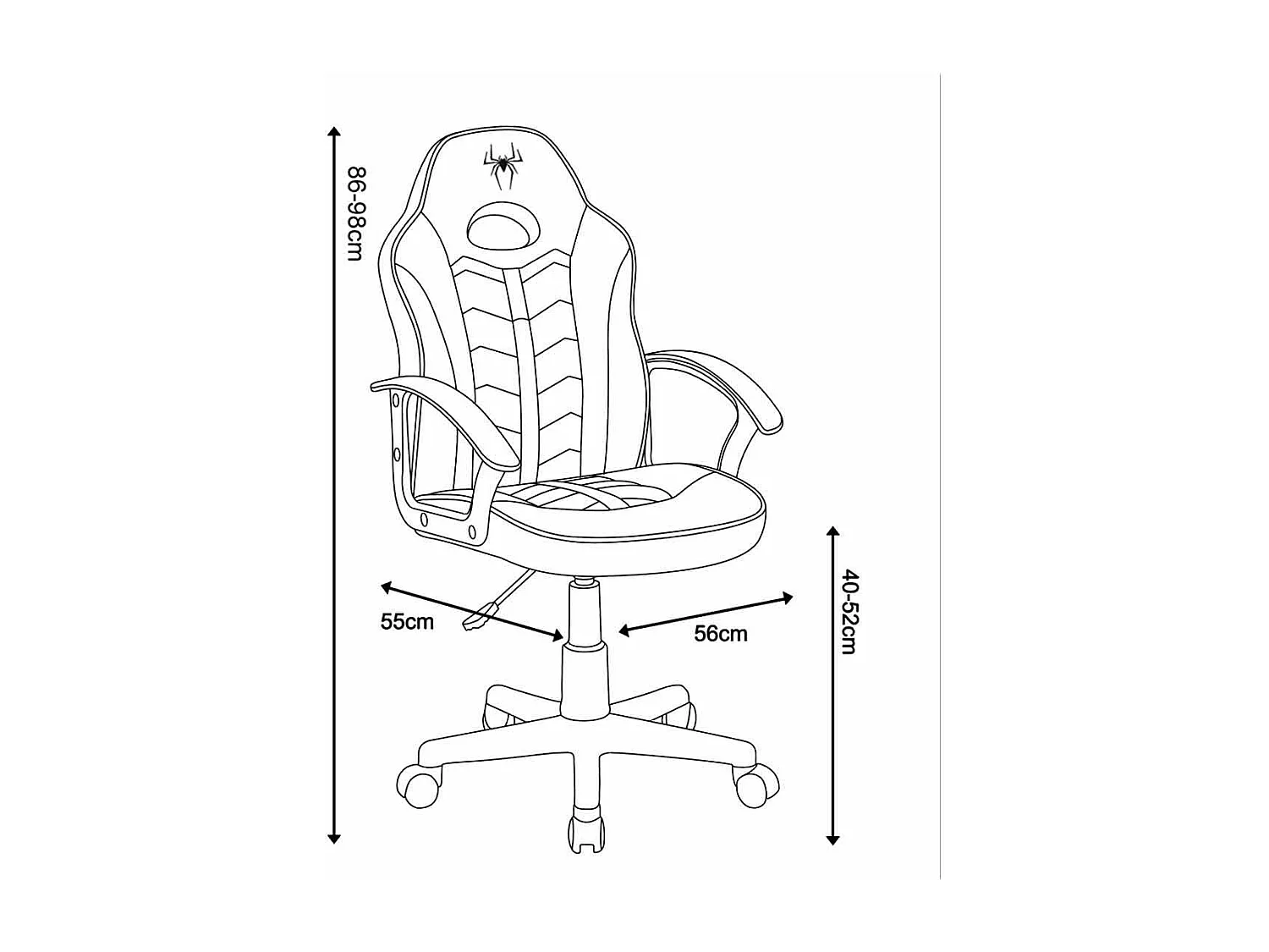 Silla Gaming juvenil  WIN Silla de escritorio infantil de piel sintética en color blanco