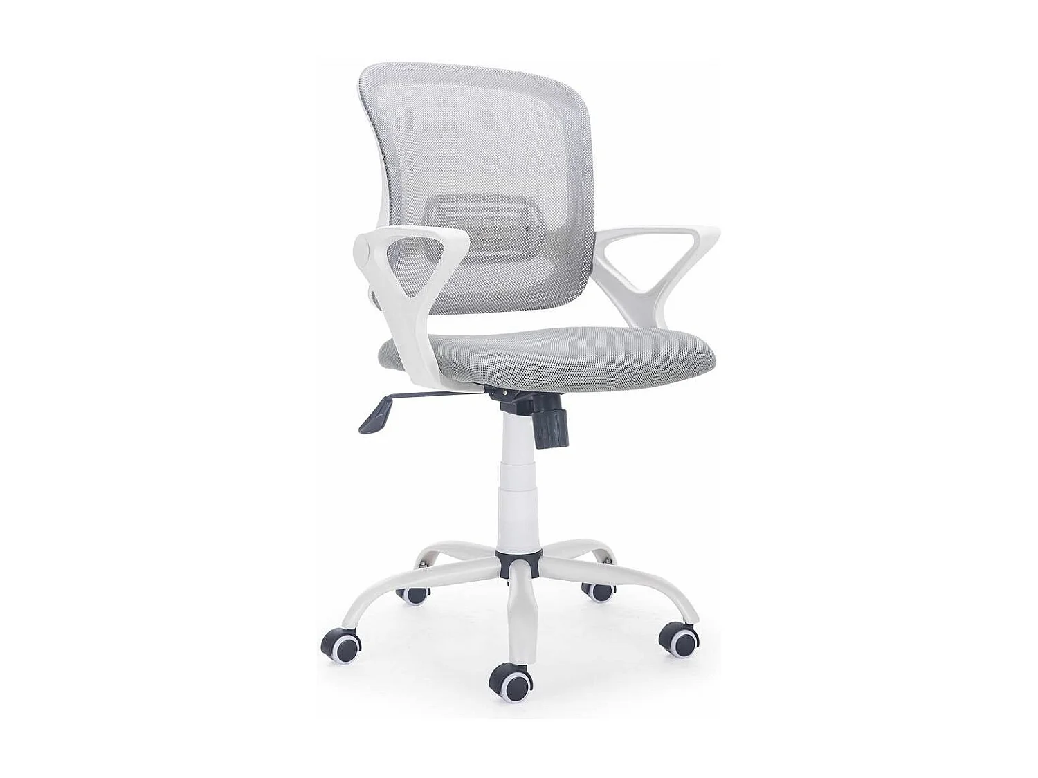 Silla de escritorio de 93-101x60x60 cm con asiento giratorio elevable en color gris Bruna