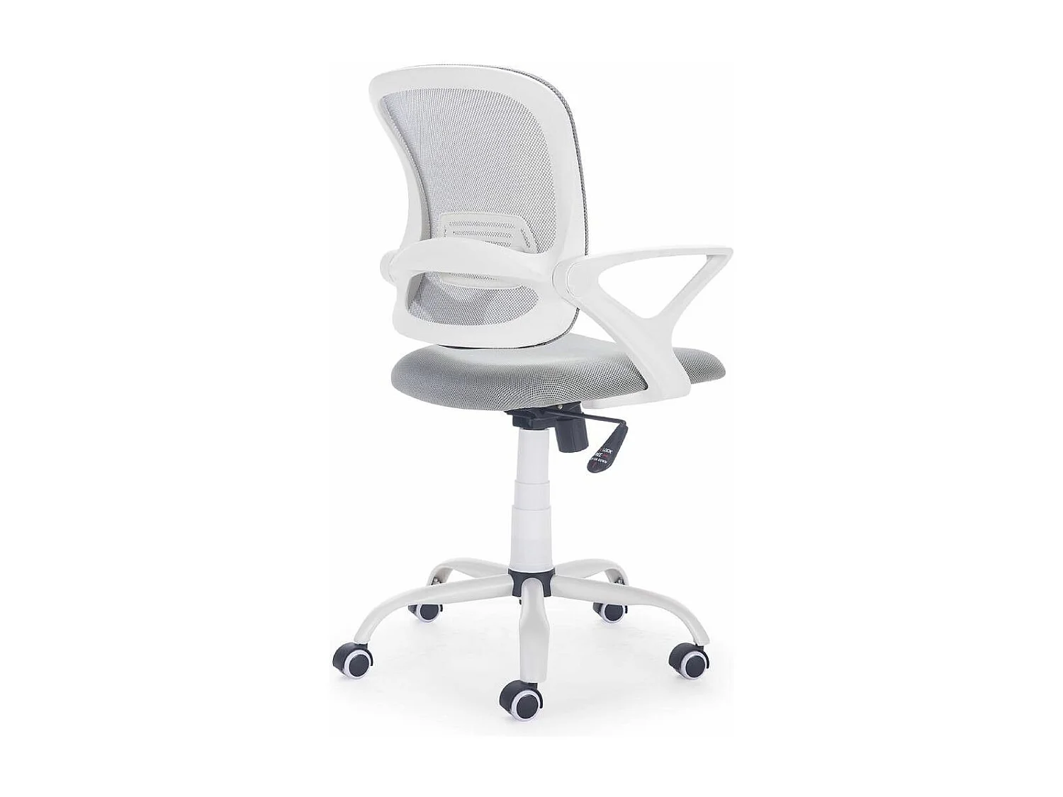 Silla de escritorio de 93-101x60x60 cm con asiento giratorio elevable en color gris Bruna