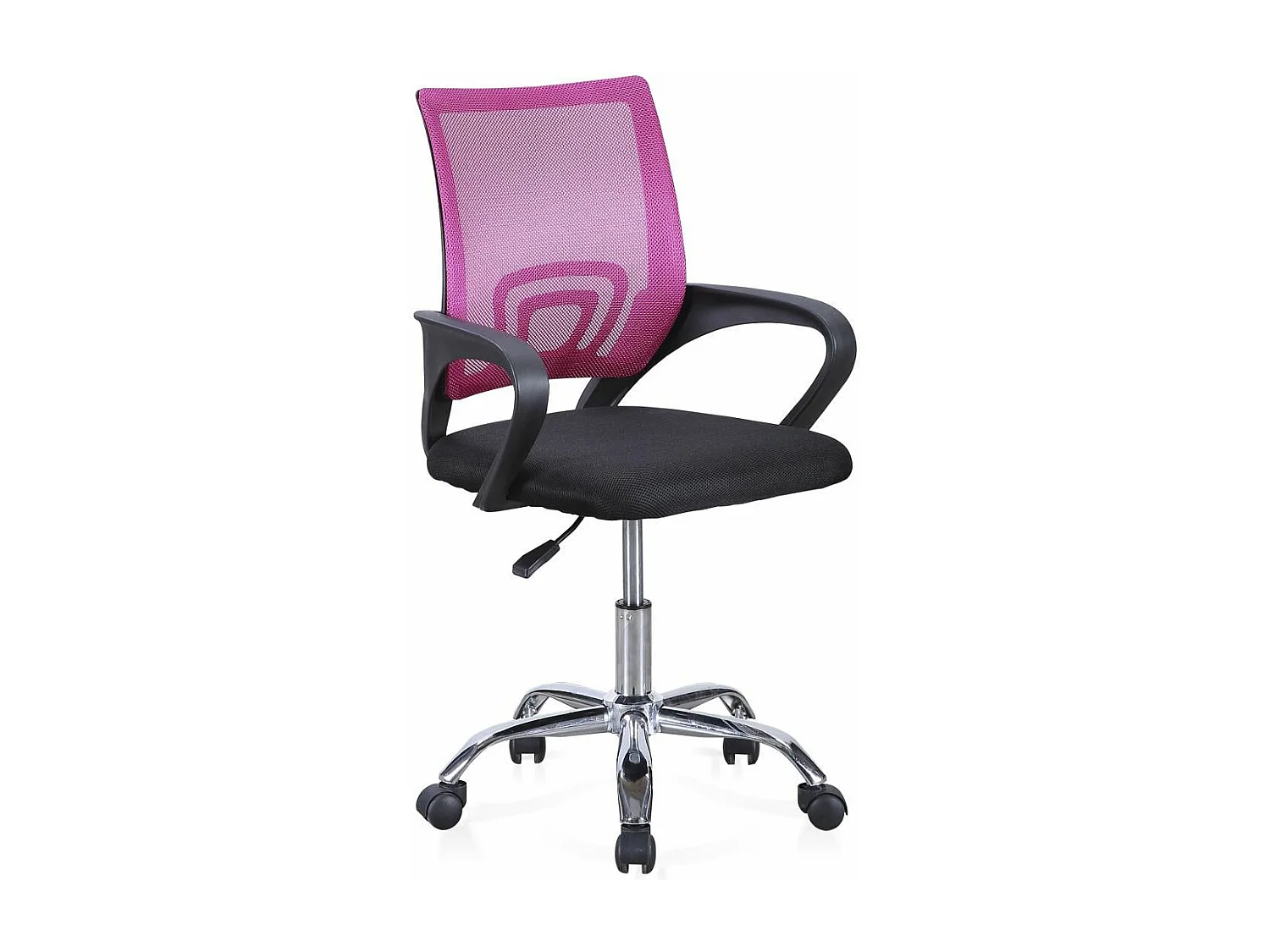 Silla de escritorio de 90-102x60x60 cm con respaldo transpirable en color rosa Vera