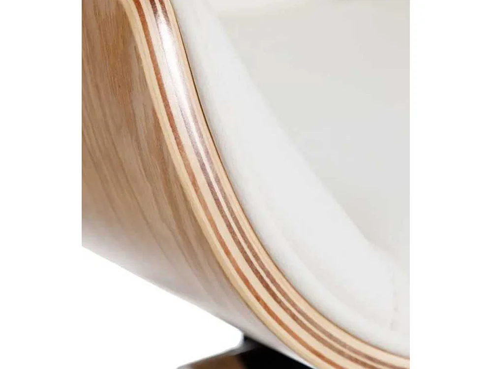 Silla de escritorio de 111-117x69x64 cm de madera y polipiel en color blanco Imperio