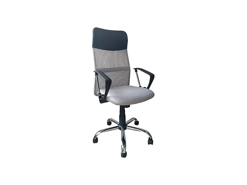 Silla de escritorio de 108-118x58x60 cm con asiento ergonómico en color gris Jasper