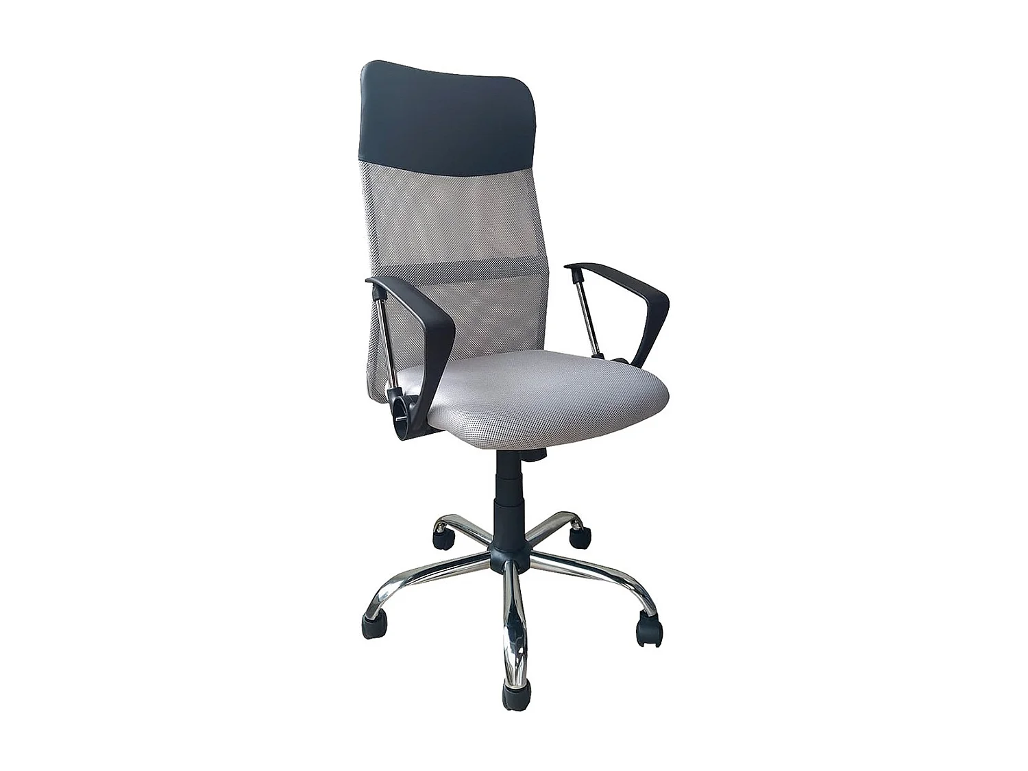 Silla de escritorio de 108-118x58x60 cm con asiento ergonómico en color gris Jasper