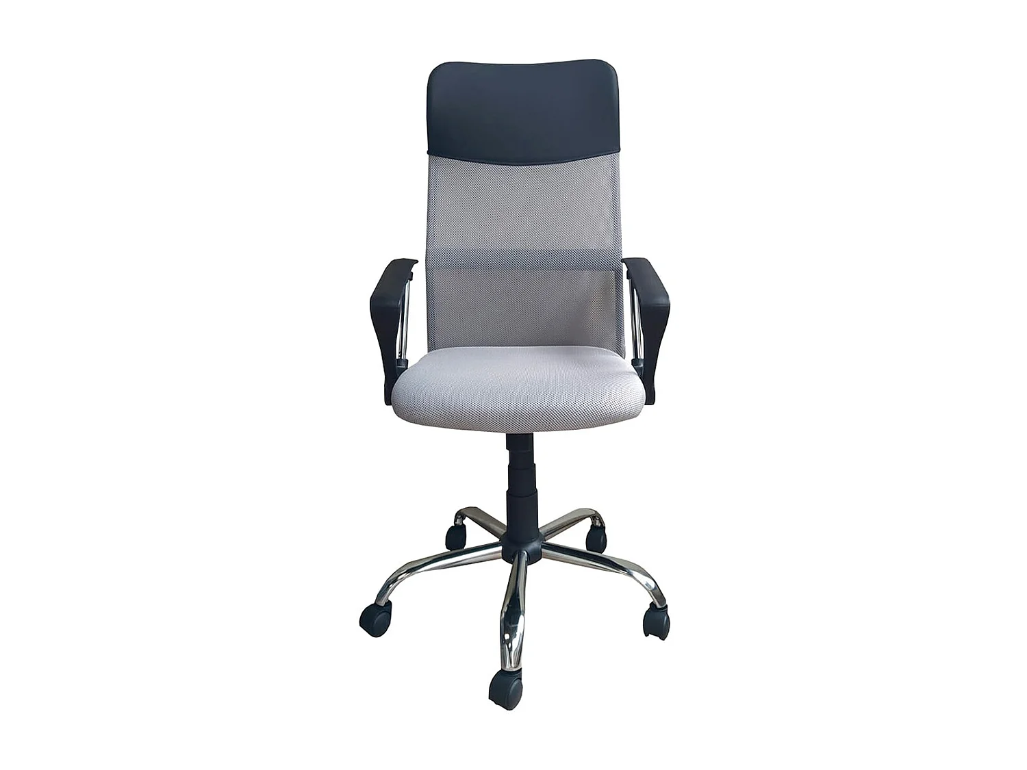 Silla de escritorio de 108-118x58x60 cm con asiento ergonómico en color gris Jasper
