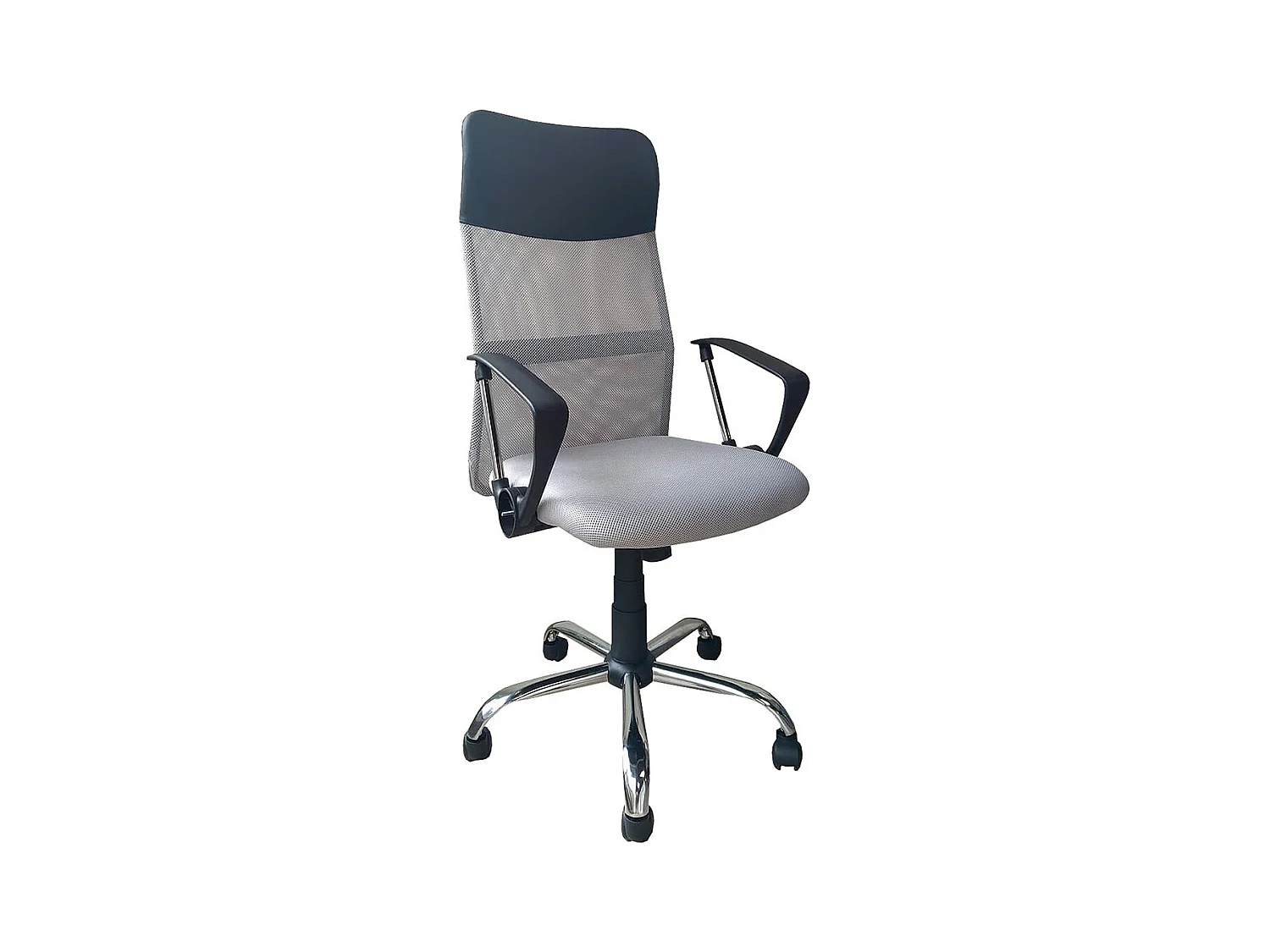 Silla de escritorio de 108-118x58x60 cm con asiento ergonómico en color gris Jasper