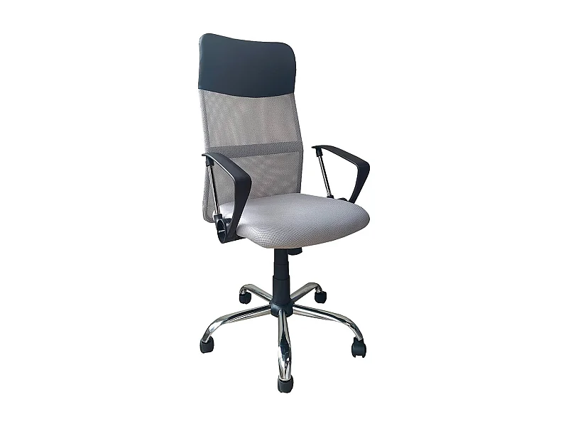 Silla de escritorio de 108-118x58x60 cm con asiento ergonómico en color gris Jasper