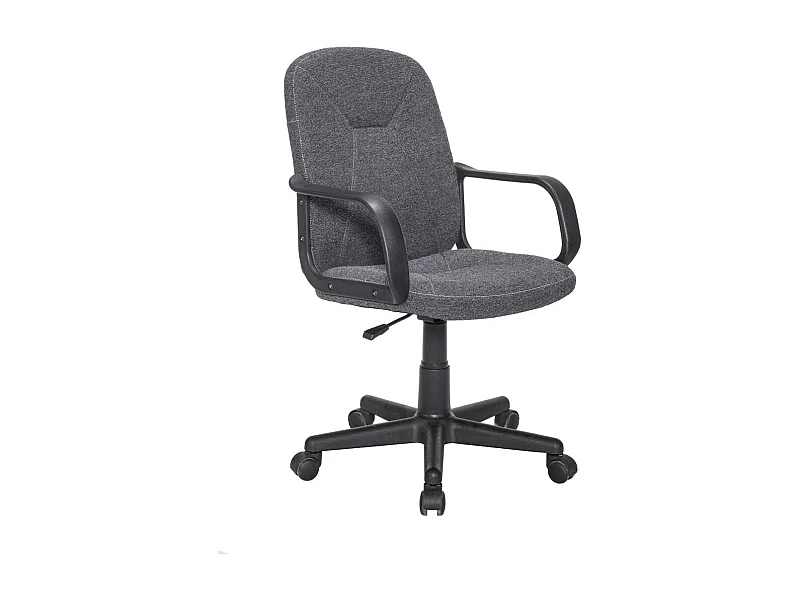 Silla de escritorio de 91-103x57x57 cm de tela en color gris oscuro con reposabrazos Genet