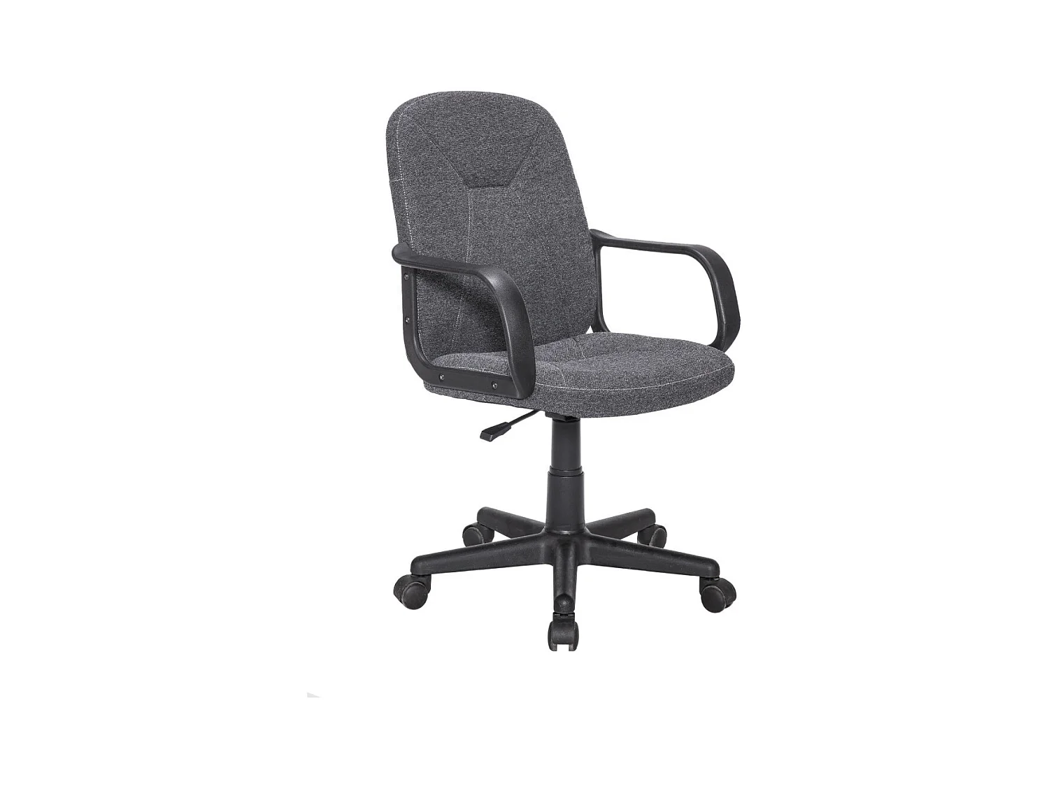 Silla de escritorio de 91-103x57x57 cm de tela en color gris oscuro con reposabrazos Genet