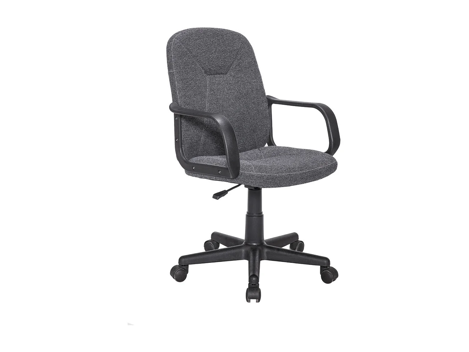 Silla de escritorio de 91-103x57x57 cm de tela en color gris oscuro con reposabrazos Genet