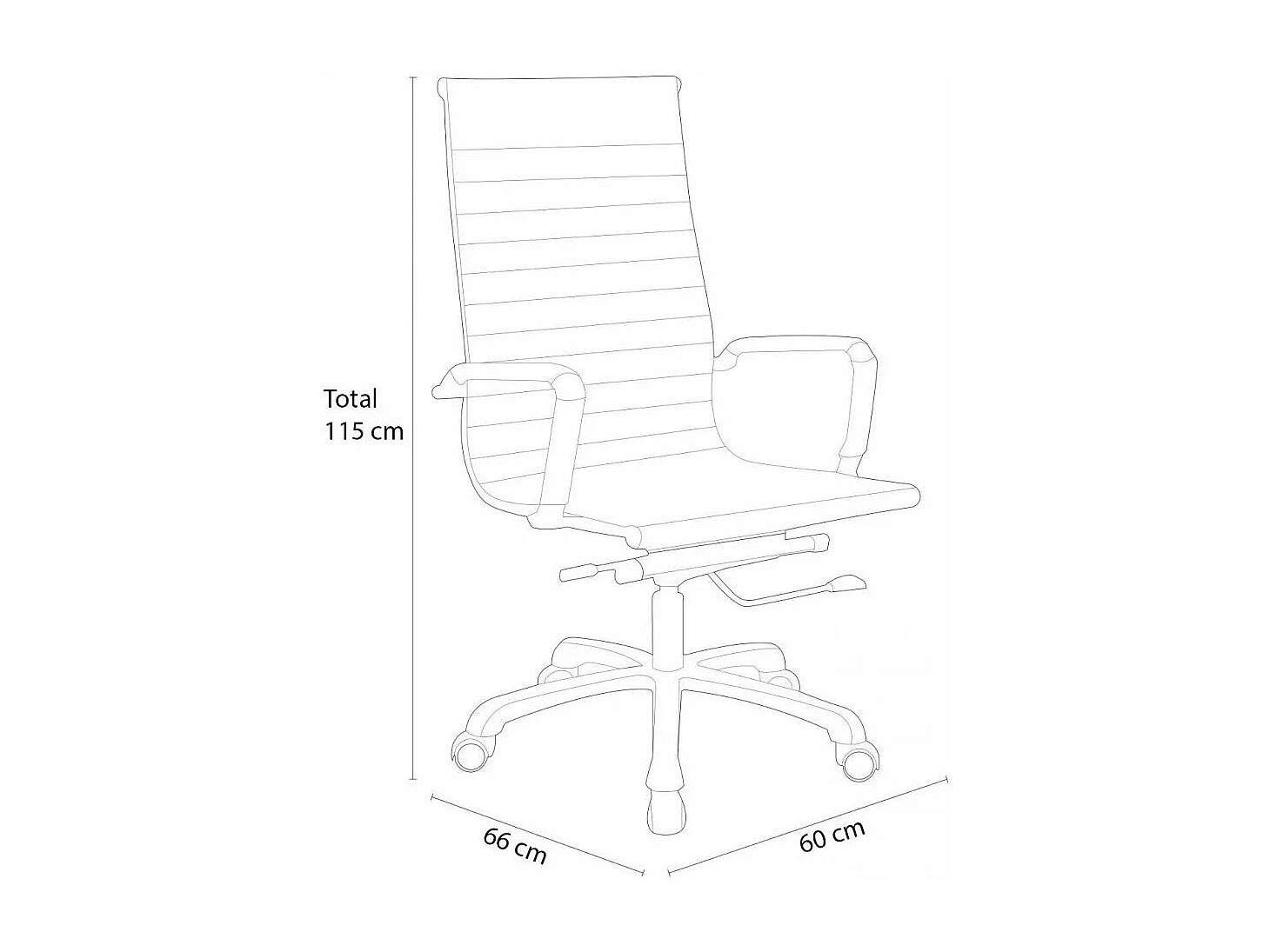 Silla de escritorio de 115x60x66 cm de acero cromado y polipiel con patas metálicas en color blanco Andy