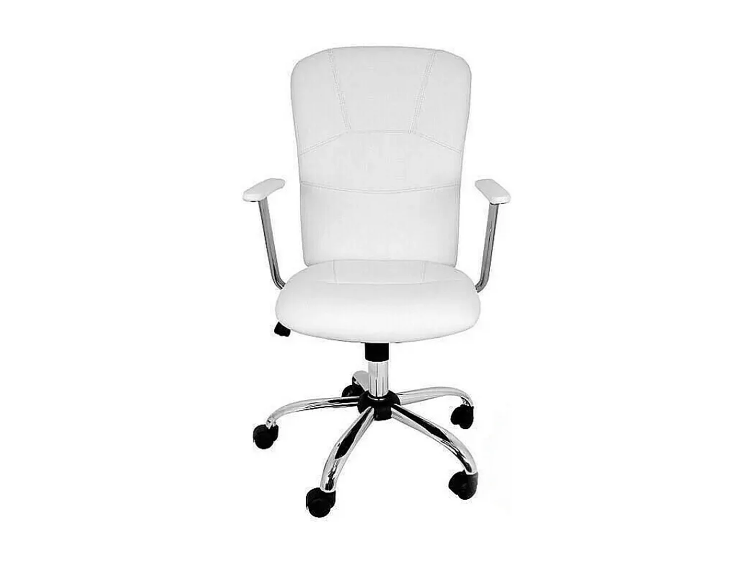 Silla de oficina de 94-104x64x64 cm giratoria y elevable de polipiel en color blanco Magic