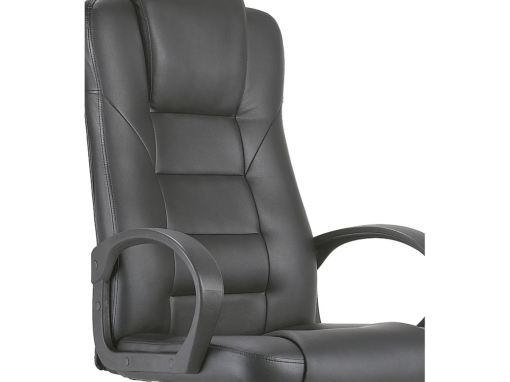 Silla de oficina de 118-126x64x64 cm ergonómica tapizada en polipiel en color negro Abogat