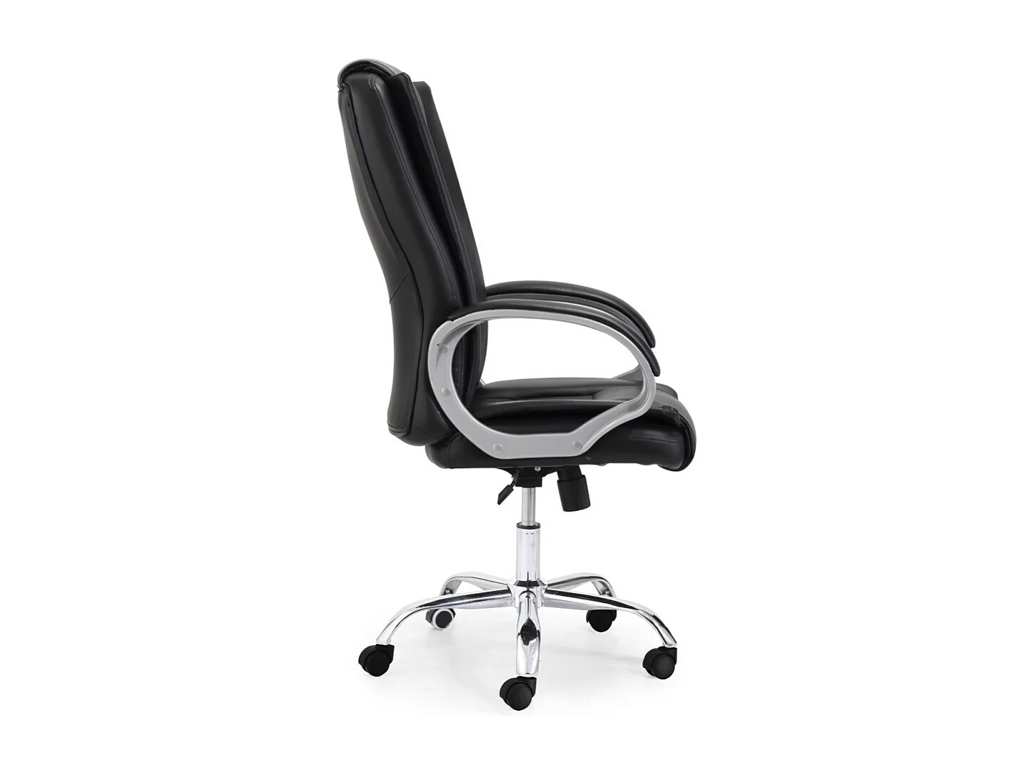 Silla de oficina de 114-122x68x64 cm tapizada en polipiel en color negro Atlanta