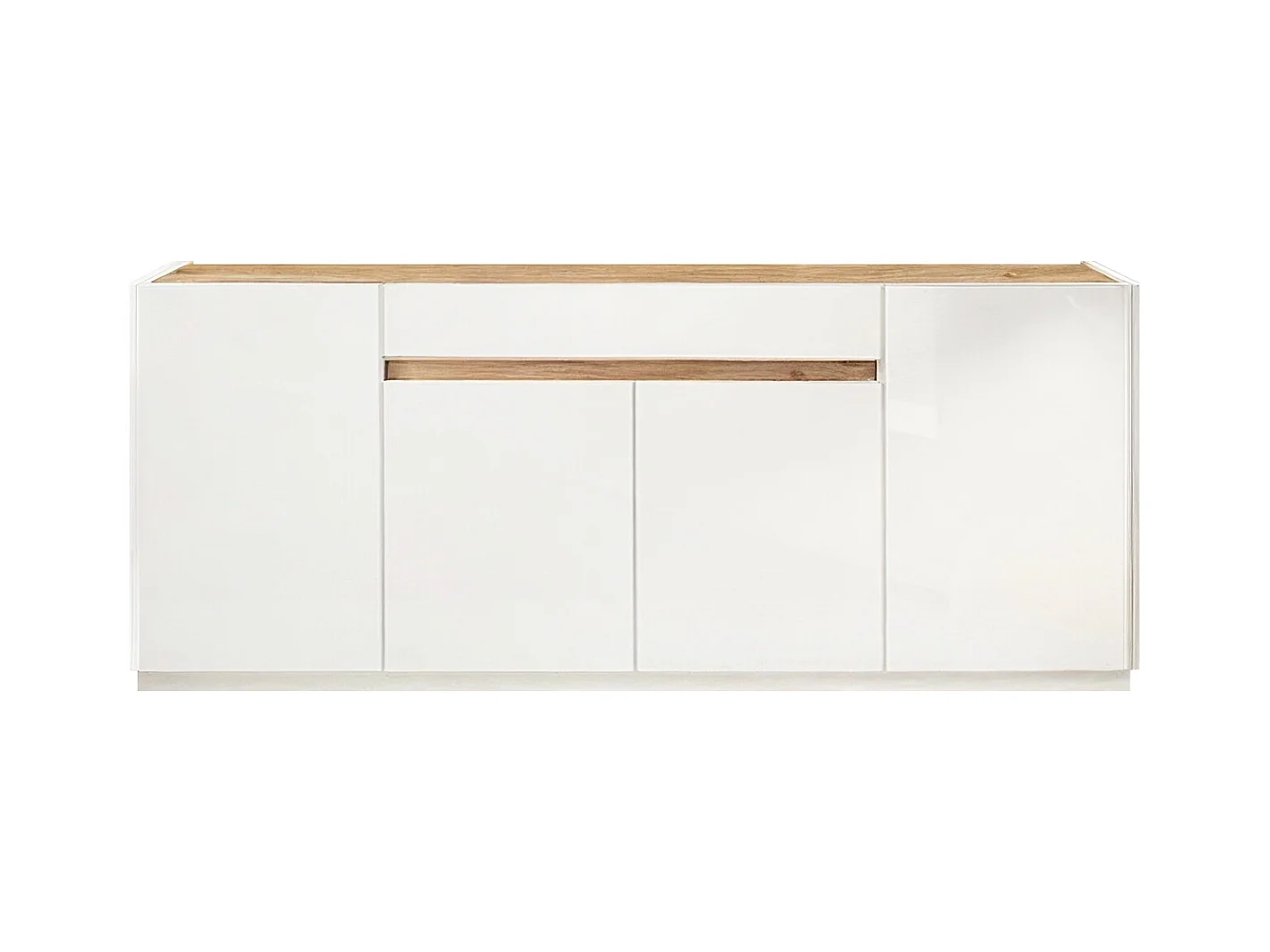 Buffet avec 4 portes et 1 tiroir - Blanc et Naturel - EMORA