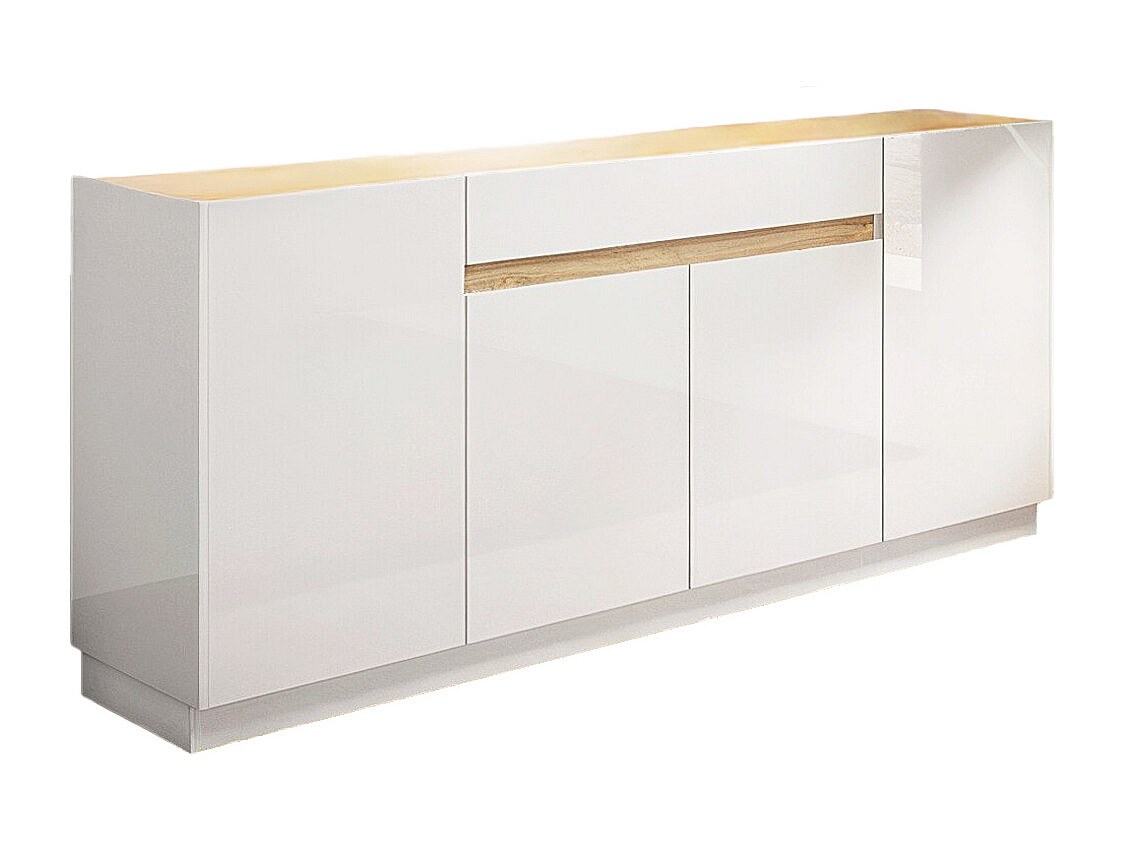 Sideboard mit 4 Türen & 1 Schublade - Weiß & Holzfarben - EMORA günstig online kaufen
