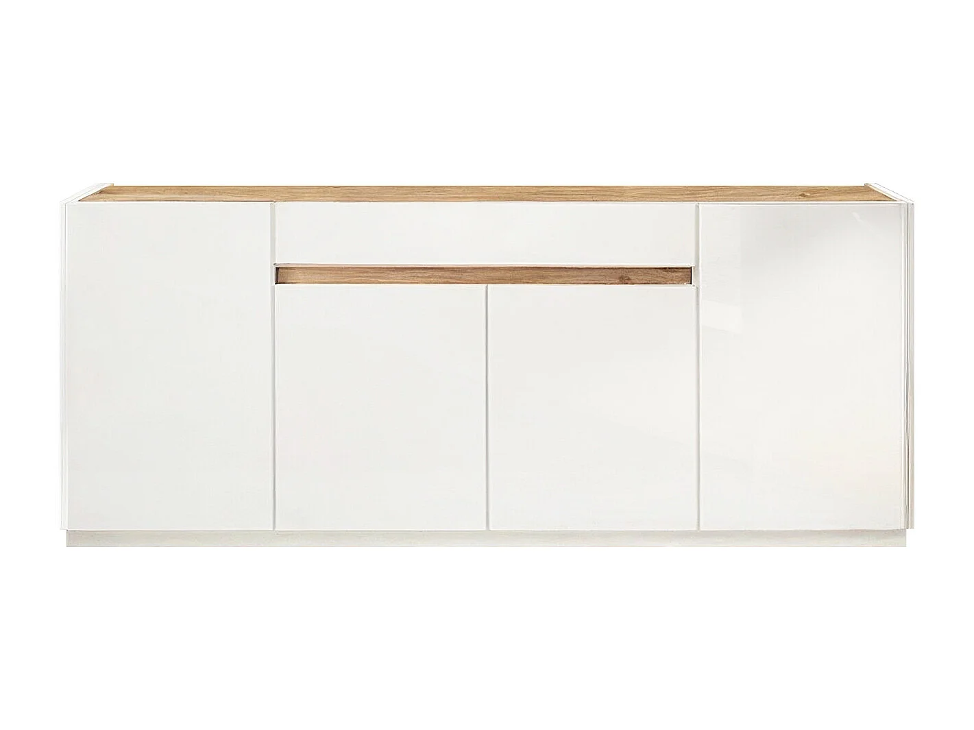 Buffet avec 4 portes et 1 tiroir - Blanc et Naturel - EMORA
