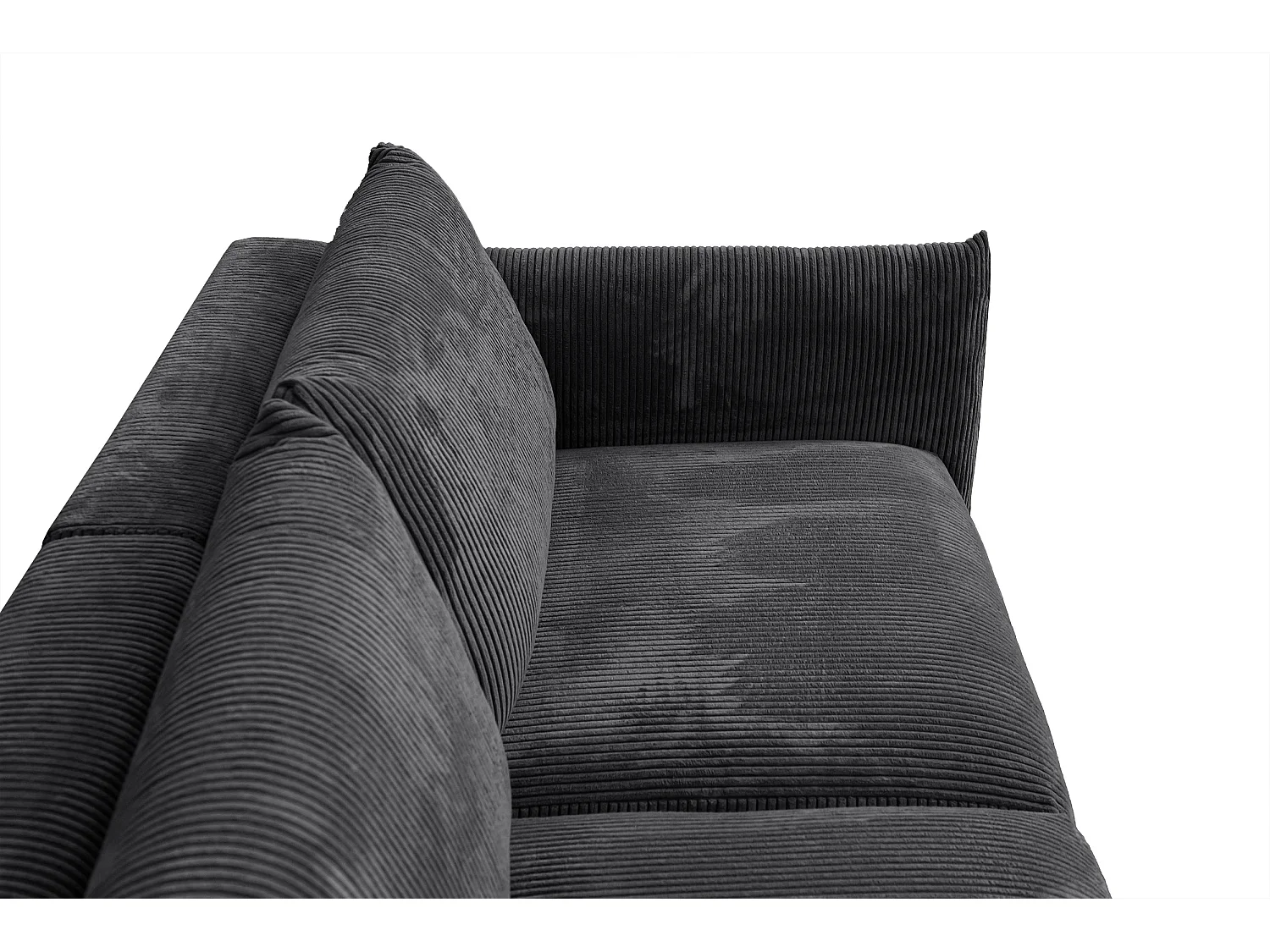 Canapé droit XXL 3 places tissu gris foncé - TAUER