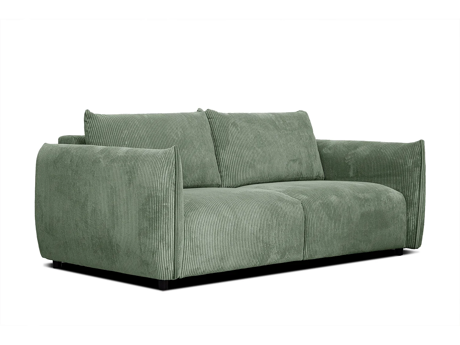 Canapé droit XXL 3 places tissu vert menthe - TAUER