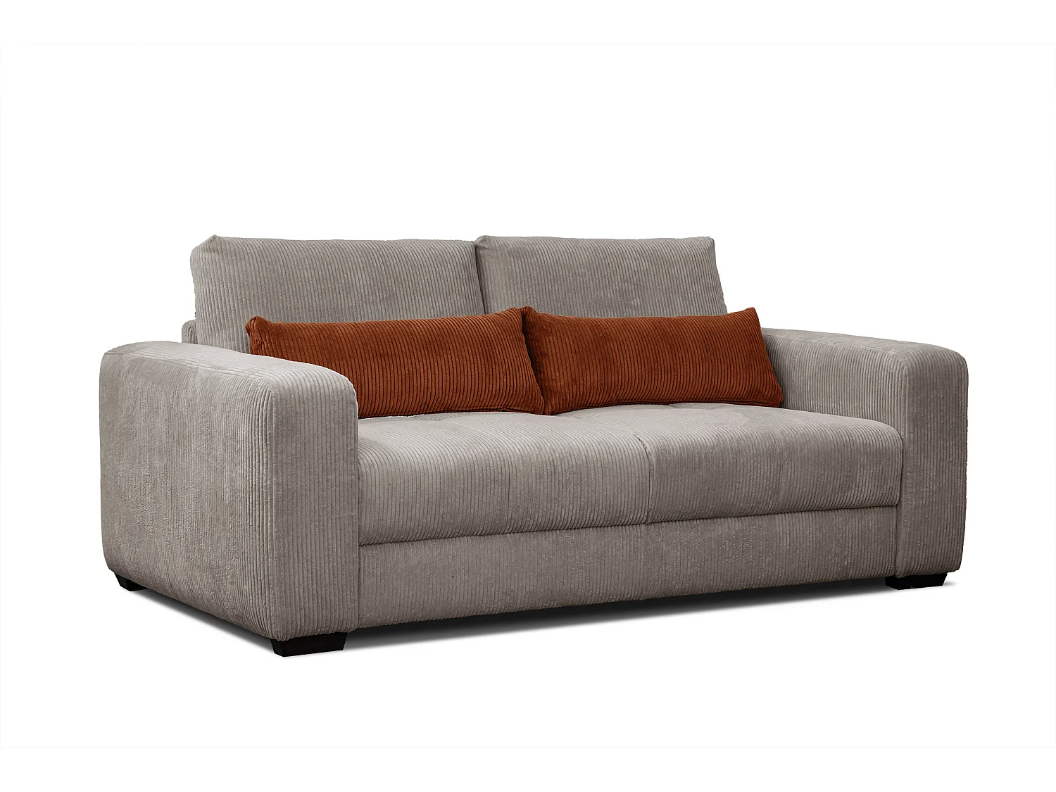 Canapé droit 3 places tissu beige - Oli