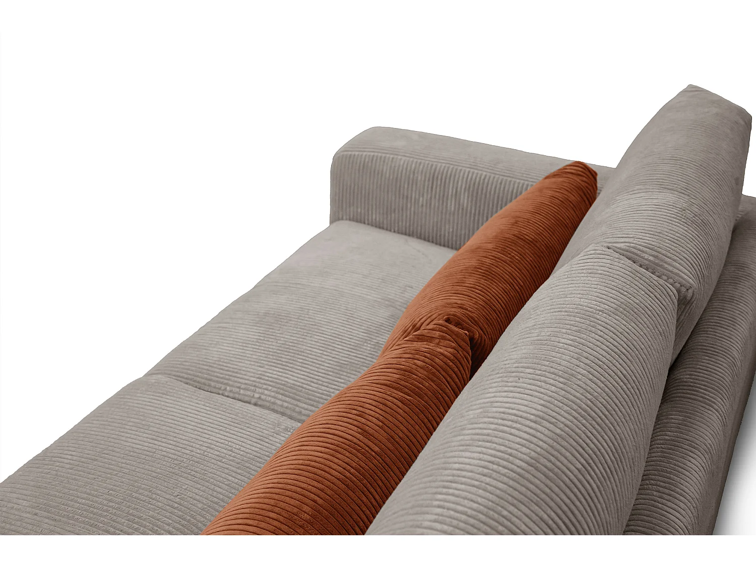 Canapé droit 3 places tissu beige - Oli