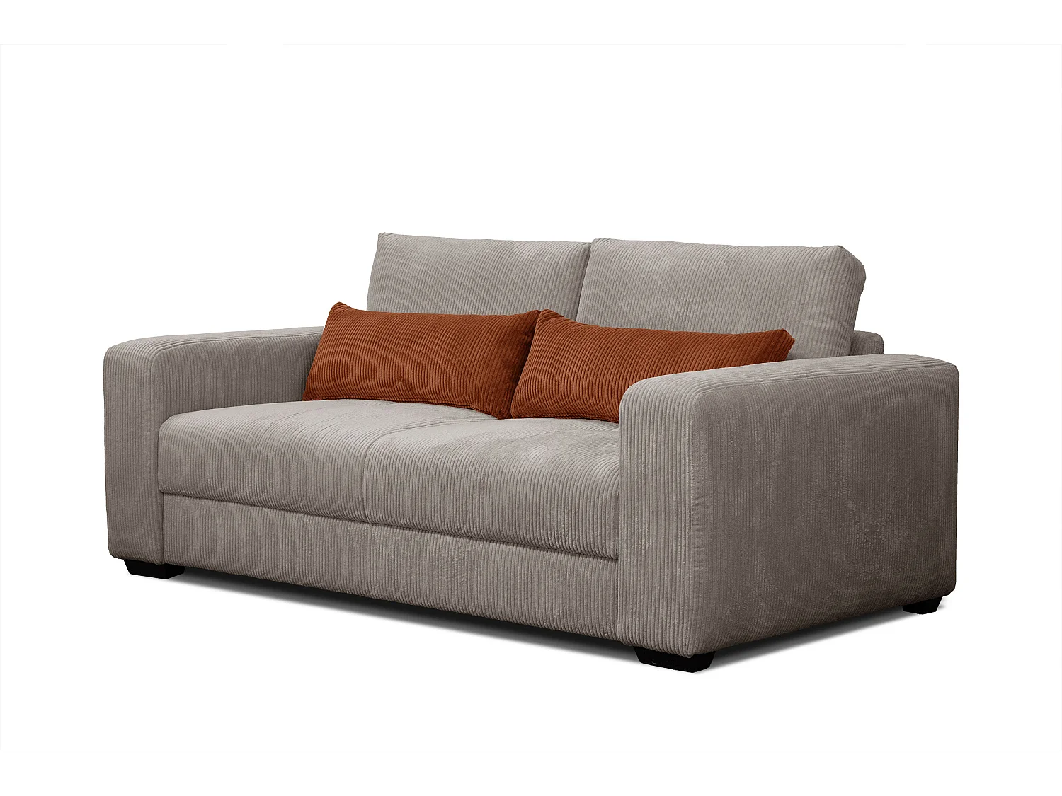 Canapé droit 3 places tissu beige - Oli