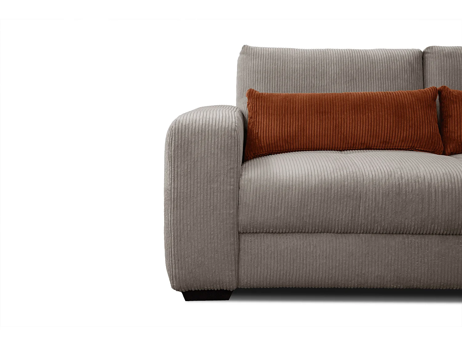 Canapé droit 3 places tissu beige - Oli